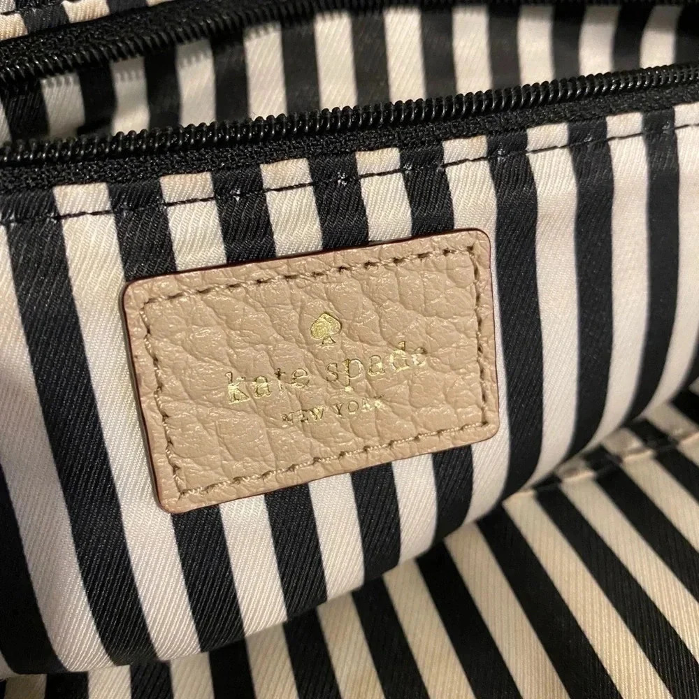 Kate spade beige/ yellow leather satchel bag - Picture 8 of 11